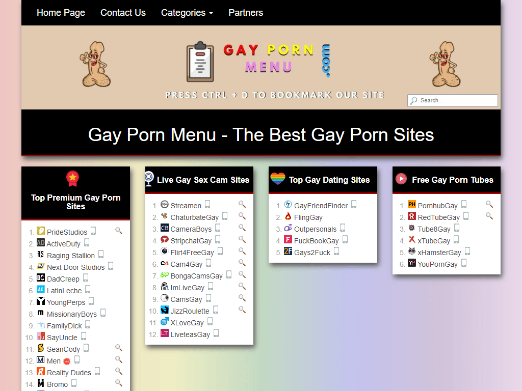 gaypornmenu