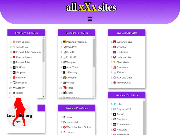 allxxxsites | Adult Directory Sites | Localxlist